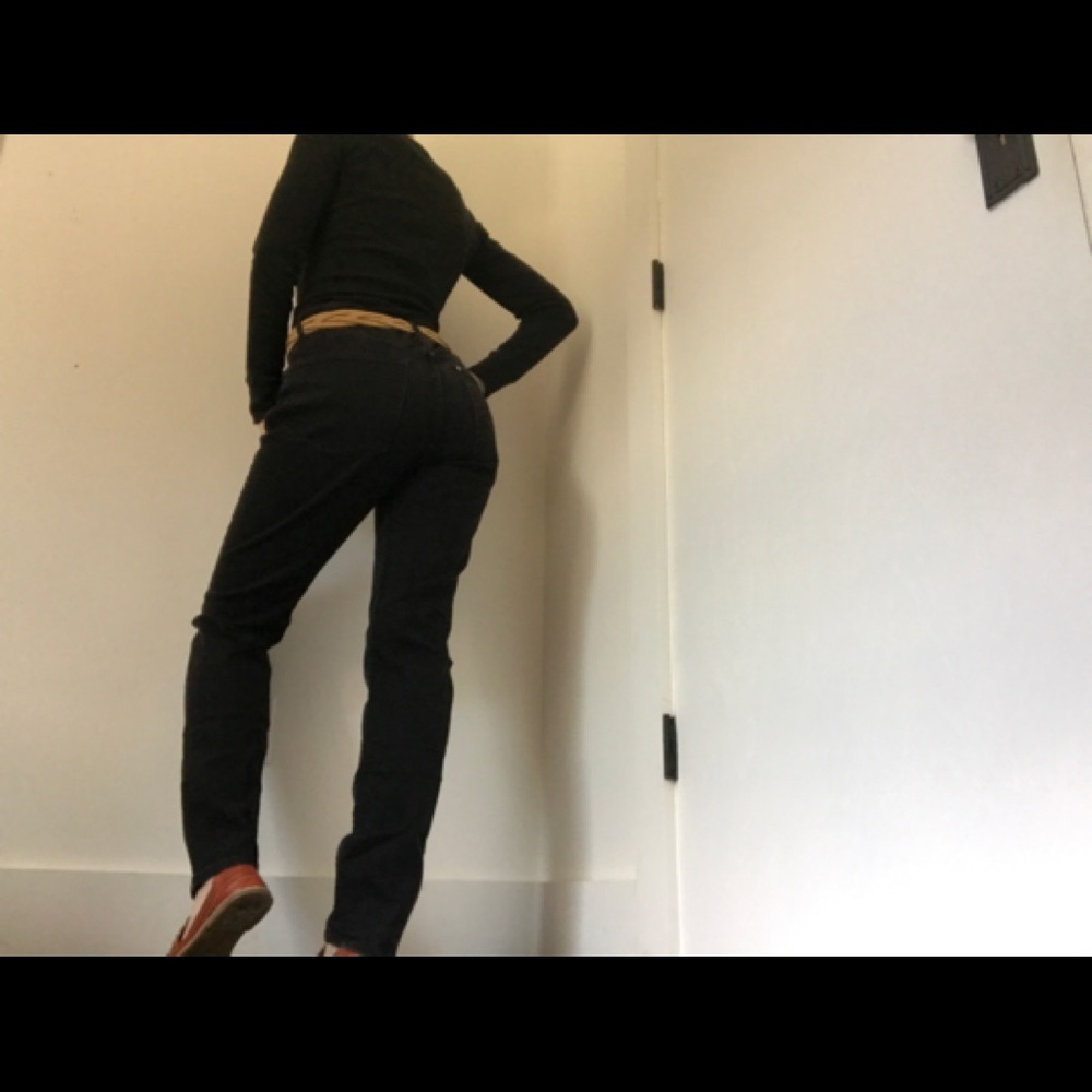 H&M Slim Boyfriend Black Denim Jeans Distressed Naturally